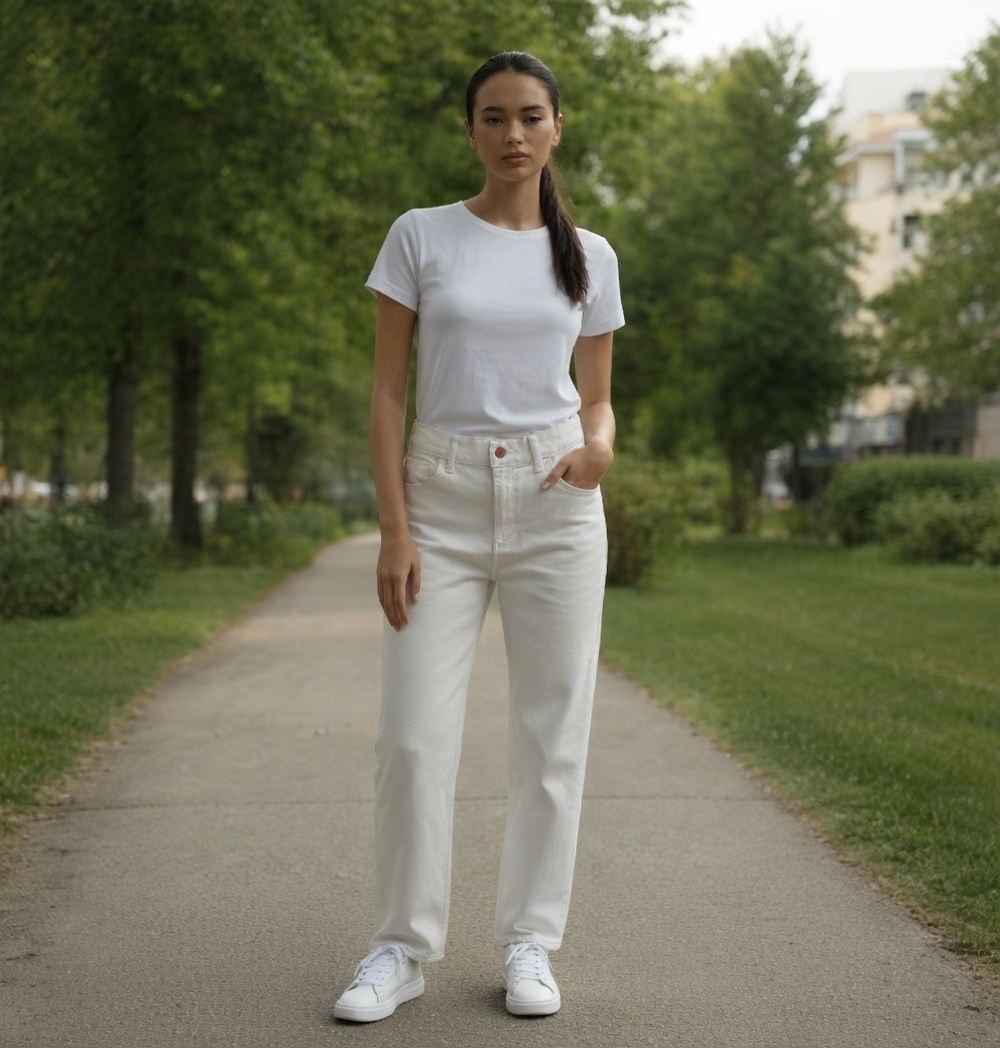 Old Navy White Cotton Boyfriend Straight Jeans Women Size 8 27" Inseam EXcellent